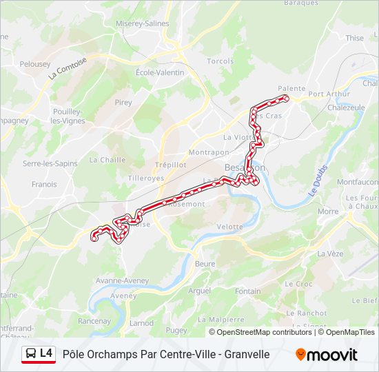 Mapa de L4 de autobús