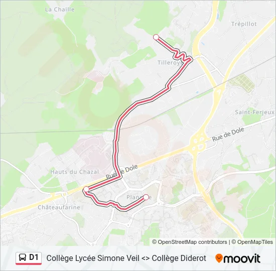 D1 Bus Line Map