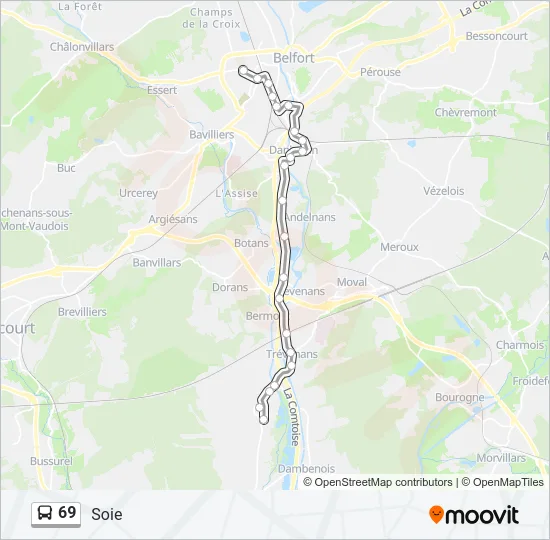 69 Bus Line Map