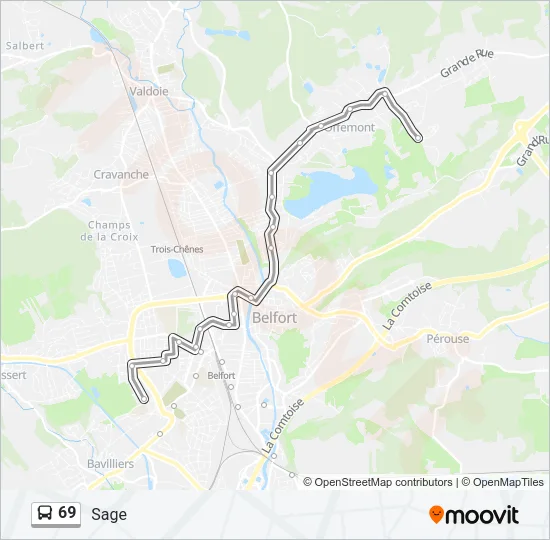 69 Bus Line Map