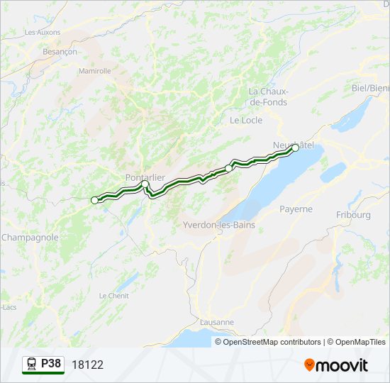 Mapa de P38 de tren