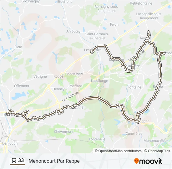 33 Bus Line Map
