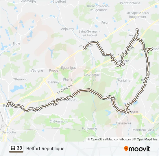 33 Bus Line Map