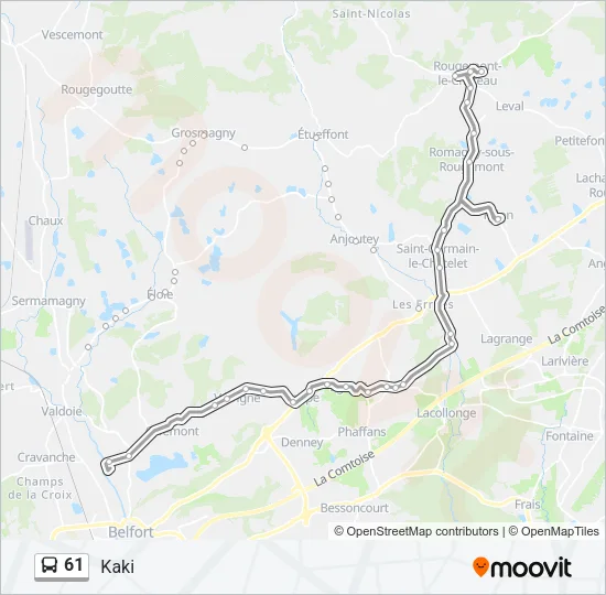 61 Bus Line Map