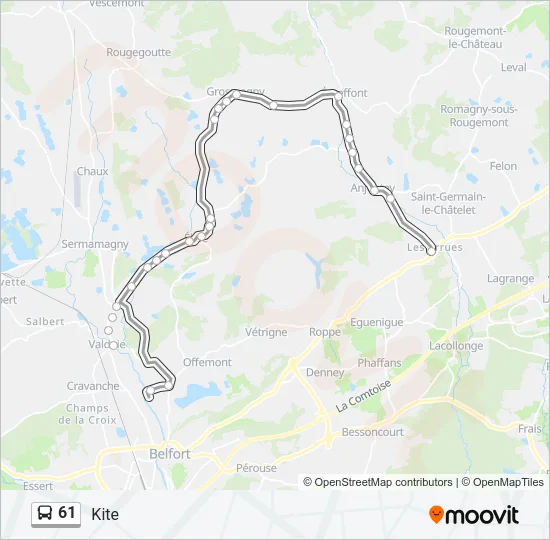 61 Bus Line Map
