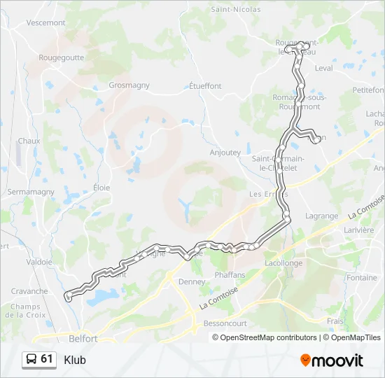 61 Bus Line Map