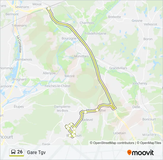 26 Bus Line Map