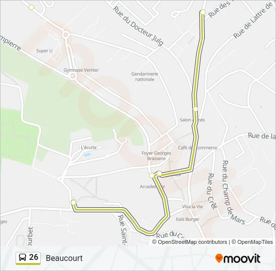 26 Bus Line Map