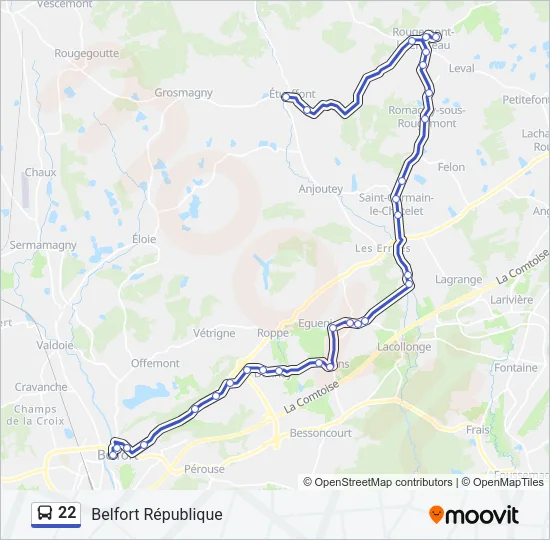 22 Bus Line Map