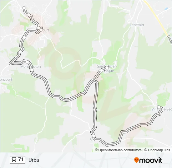 71 Bus Line Map