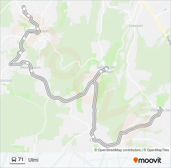 71 Bus Line Map