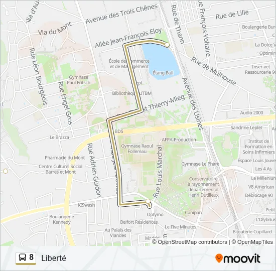 8 Bus Line Map