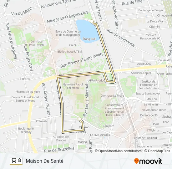 8 Bus Line Map