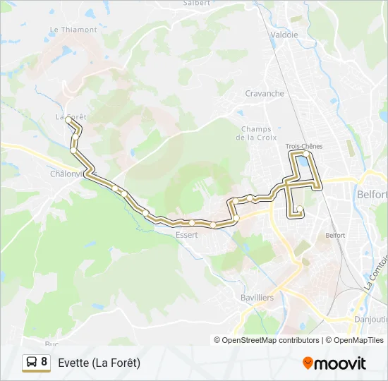 8 Bus Line Map