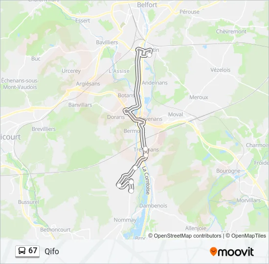 67 Bus Line Map