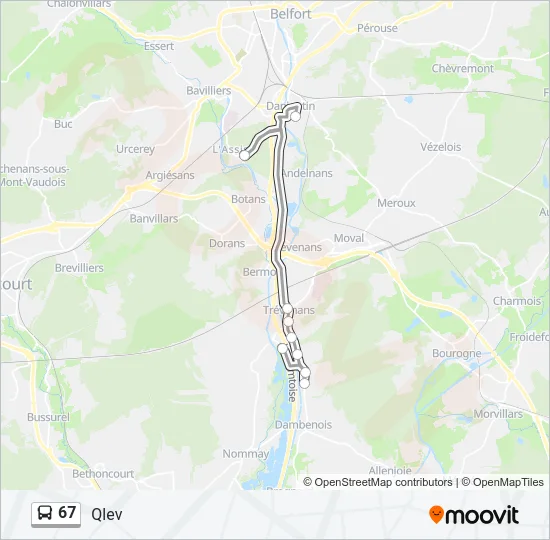 67 Bus Line Map