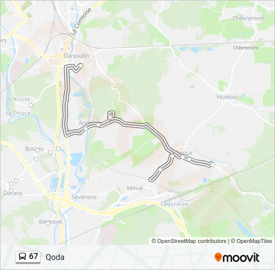 67 Bus Line Map