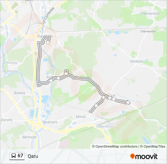 67 Bus Line Map