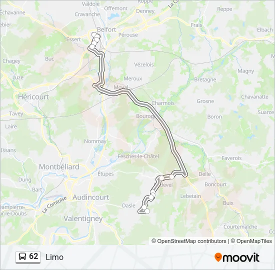 62 Bus Line Map