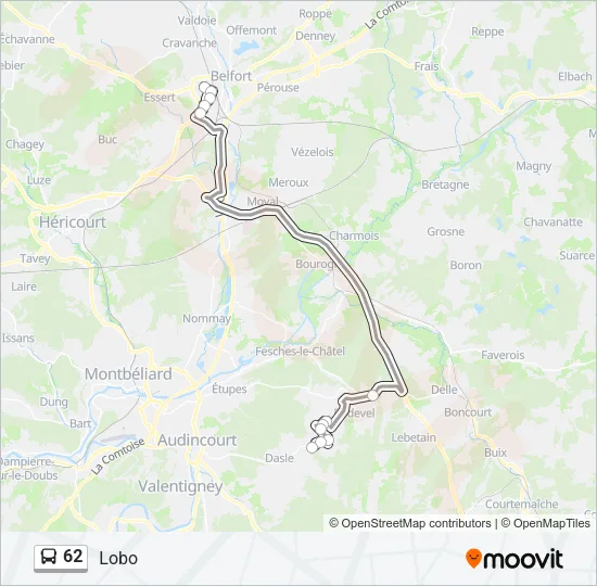62 Bus Line Map