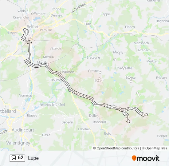 62 Bus Line Map