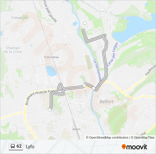 62 Bus Line Map