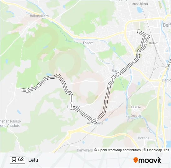 62 Bus Line Map