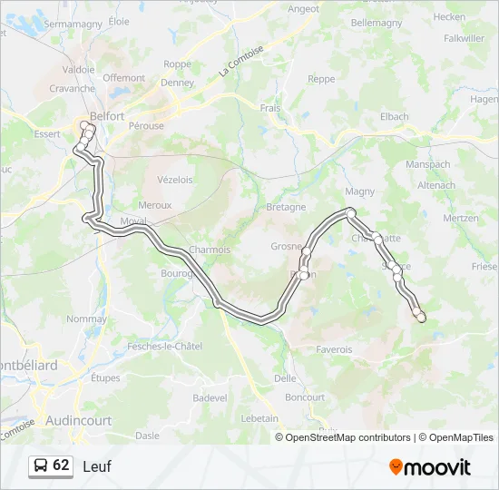 62 Bus Line Map