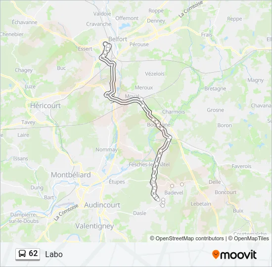 62 Bus Line Map