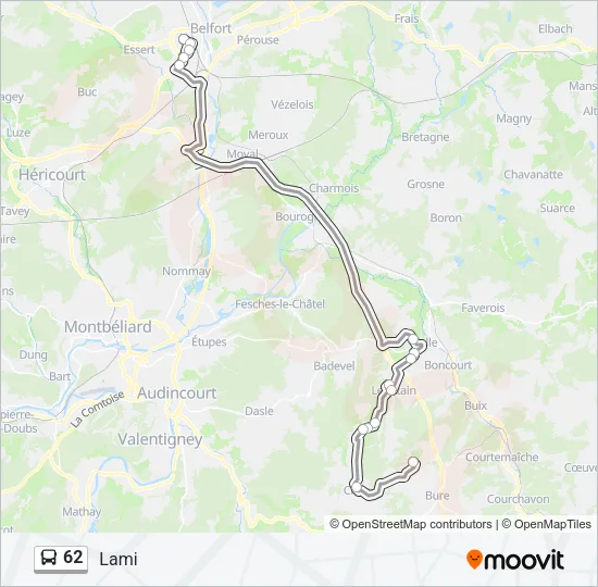62 Bus Line Map