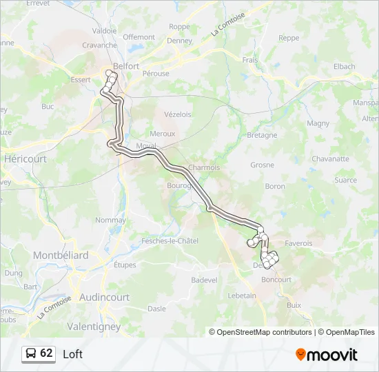 62 Bus Line Map