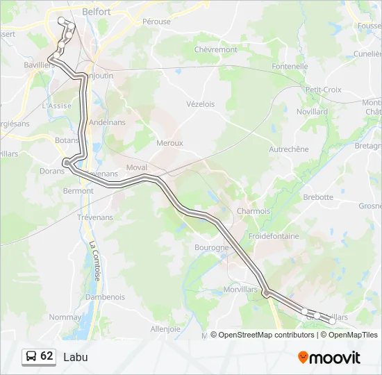62 Bus Line Map