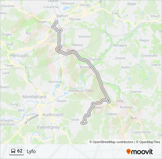 62 Bus Line Map