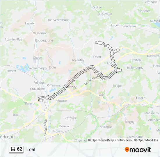 62 Bus Line Map