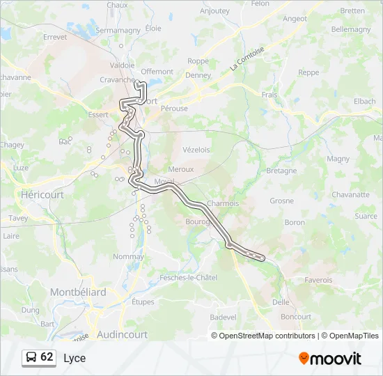 62 Bus Line Map