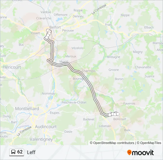 62 Bus Line Map