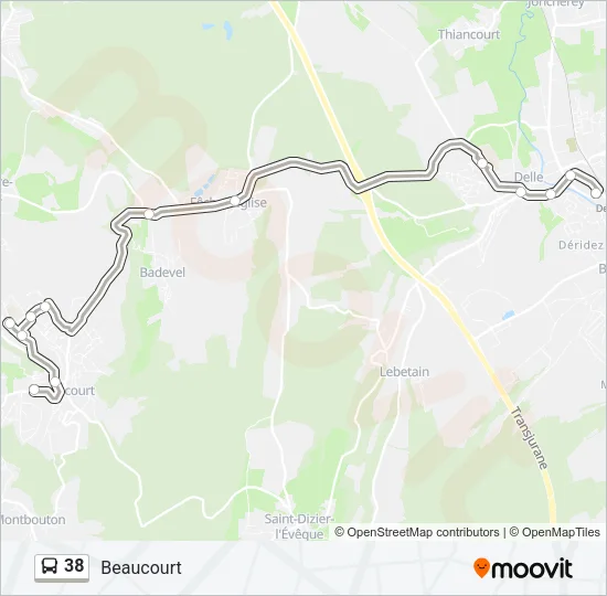38 Bus Line Map