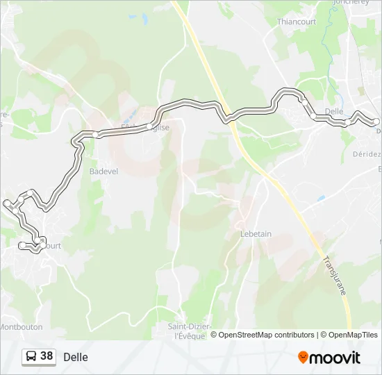 38 Bus Line Map
