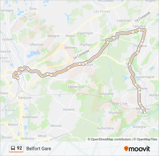 92 Bus Line Map