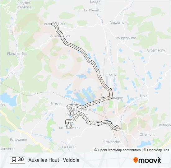30 Bus Line Map
