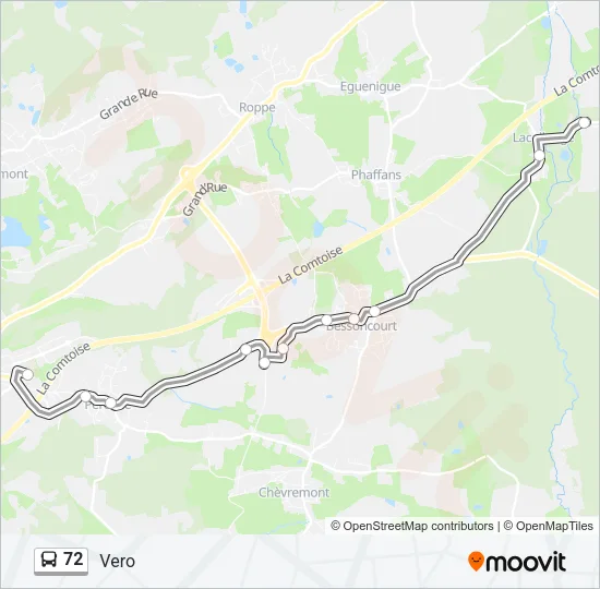 72 Bus Line Map