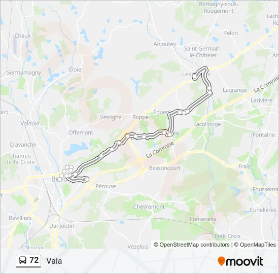 72 Bus Line Map