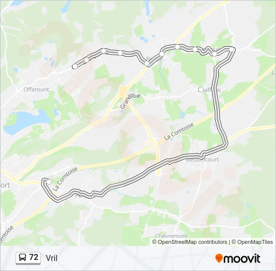 72 Bus Line Map