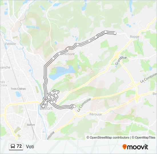 72 Bus Line Map