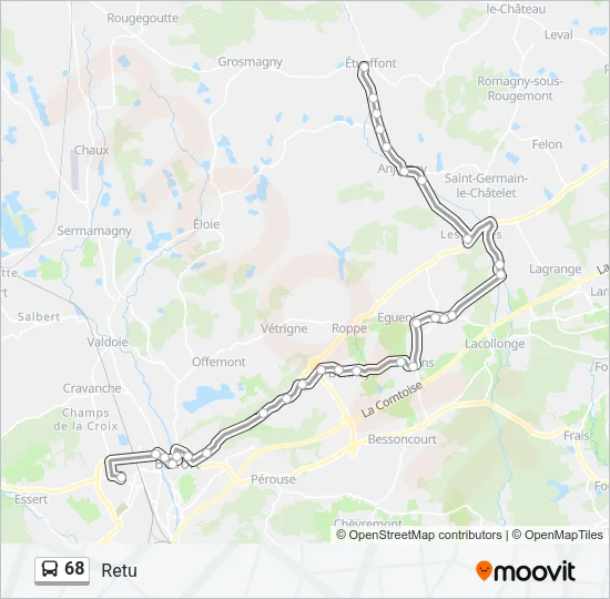 68 Bus Line Map