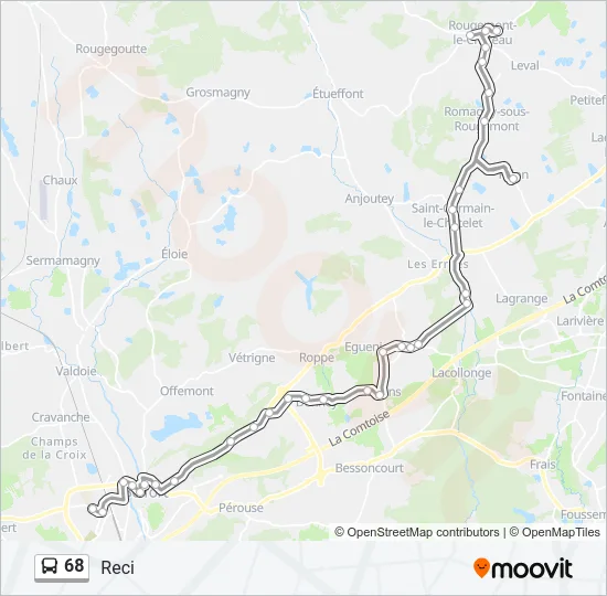 68 Bus Line Map