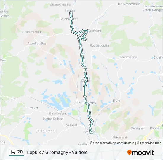 20 Bus Line Map
