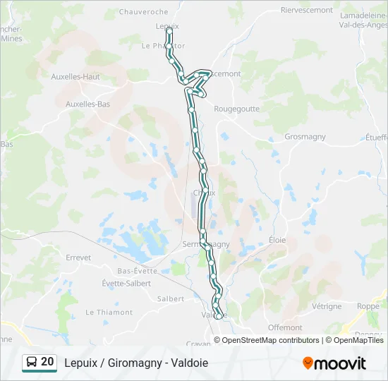 20 Bus Line Map