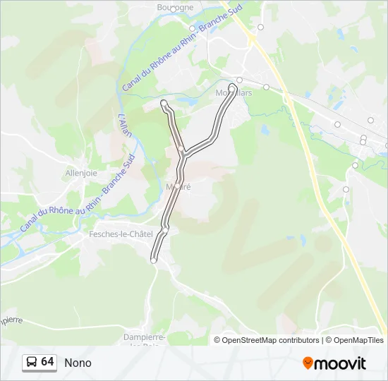 64 Bus Line Map