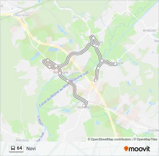64 Bus Line Map